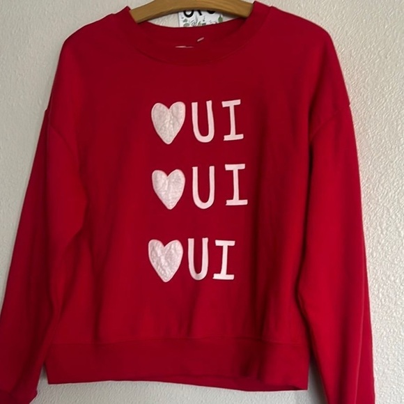 Maeve Rebecca Mayfield Red Heart Sweatshirt Size Small - Picture 3 of 3